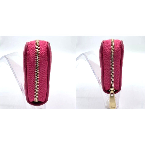 Authentic Christian DIOR Pink Cannage Leather Compact Zip Around Wallet EUC - Picture 6 of 7